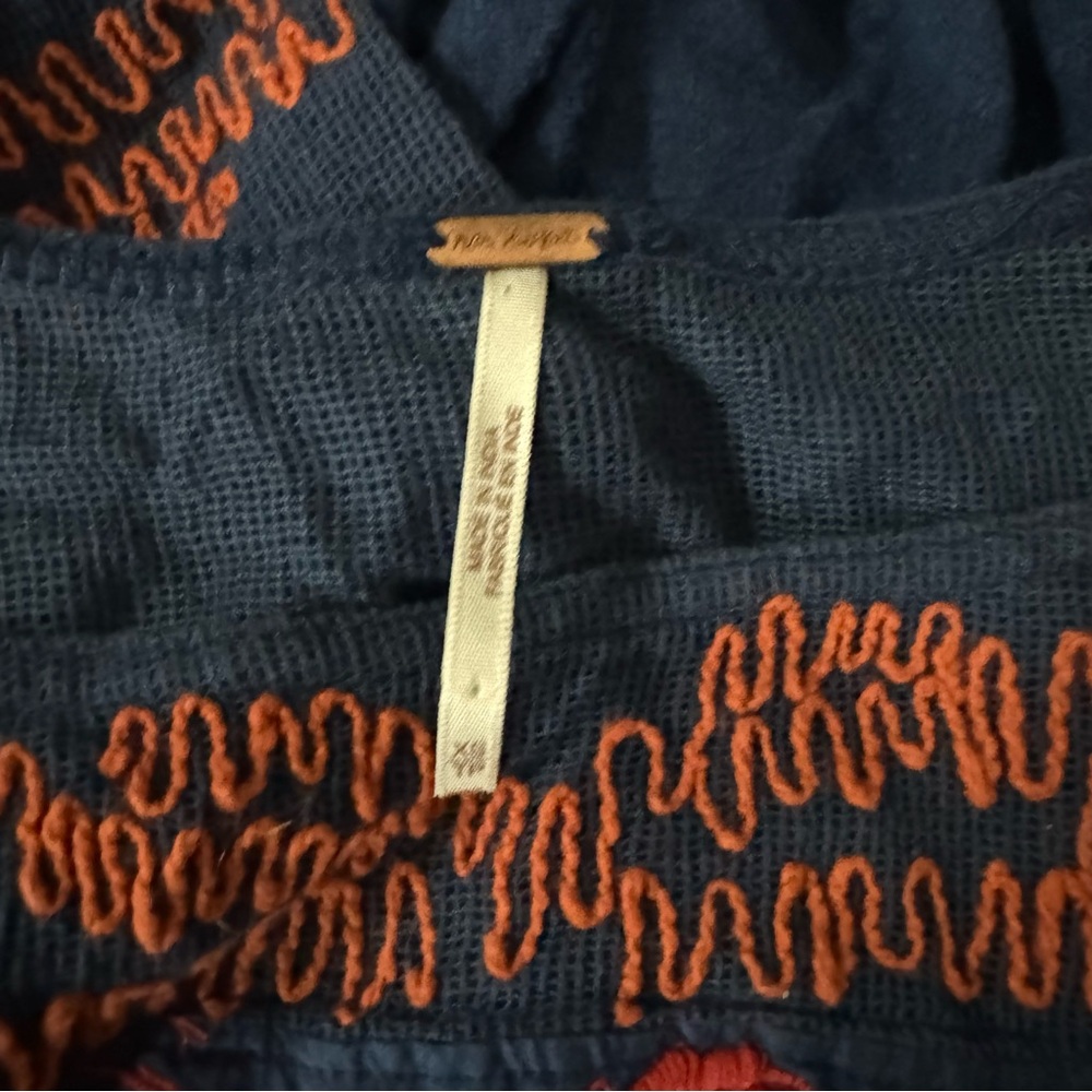 Free People Love Letter Tee in Embroidered Navy - Picture 5 of 5